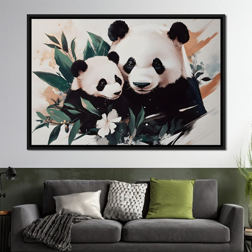 Panda Blissful Embrace Canvas Print