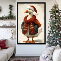 Festive Goose With Cozy Style - NicheCanvas