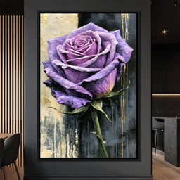 Midnight Petals Against Gilded Shadows - NicheCanvas