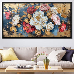 Golden Royal Flowers 01 - Wildrose Creations - NicheCanvas