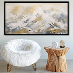 Golden Alpine Snowy Peaks - NicheCanvas