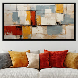 Abstract Ochre Geometry Fields - NicheCanvas