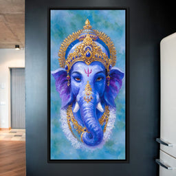 Royal Blue Ganesha Divine Blessing - NicheCanvas