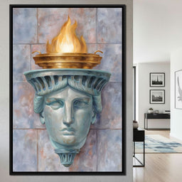 Liberty Torch Flame Portrait - NicheCanvas