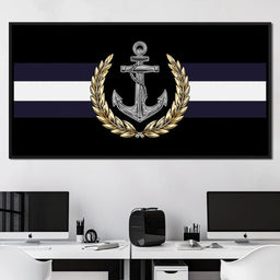 Nautical Anchor Laurel Crest - NicheCanvas