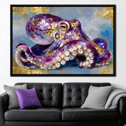 Gilded Violet Octopus Dream - NicheCanvas