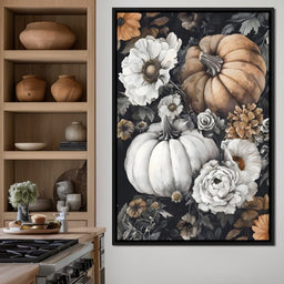 Autumn Pumpkin Floral Reverie - NicheCanvas