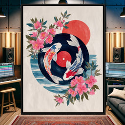 Koi Lotus Vinyl Sundreams - NicheCanvas