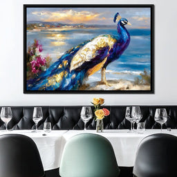 Coastal Peacock Golden Glow - Neal Hackett - NicheCanvas