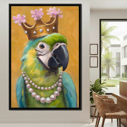 Regal Parrot Pearl Crowned - NicheCanvas