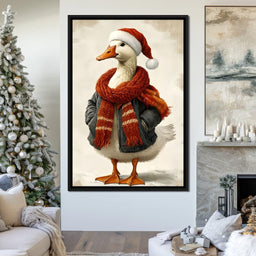 Festive Goose With Cozy Style - NicheCanvas