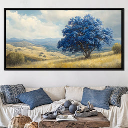 Majestic Cerulean Tree Vista - NicheCanvas