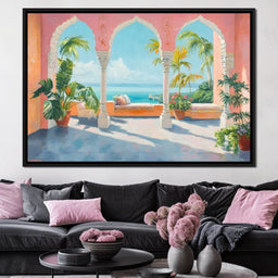 Sunlit Terrace Paradise View - NicheCanvas