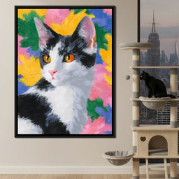 Golden Eyed Feline Brush Garden - NicheCanvas