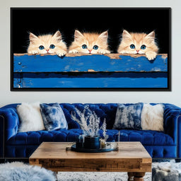 Curious Kitten Trio Peering Charm - NicheCanvas