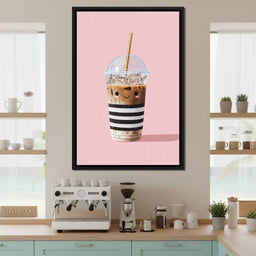 Happy Iced Latte Pop Minimalism - NicheCanvas