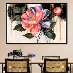Golden Petals Unfolding Against Dark Shadows - NicheCanvas