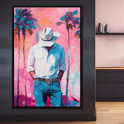 Cowboy Dreams Under Palms - NicheCanvas