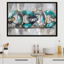 Aqua Rings of Serenity - NicheCanvas