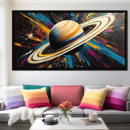Cosmic Rings of Saturn's Glow - NicheCanvas
