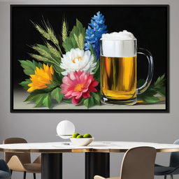 Golden Brew With Blossoms - NicheCanvas