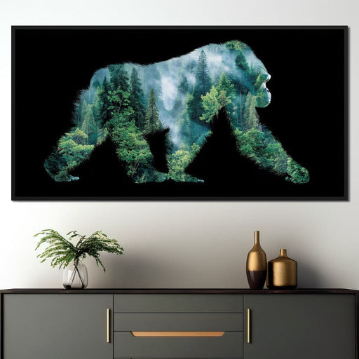 Gorilla Forest Double Exposure Canvas Print