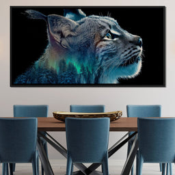 Aurora Lynx Spirit Portrait - NicheCanvas