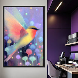 Luminous Bird of Starlit Garden - NicheCanvas