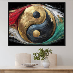 Golden Yin Yang Celestial Balance - NicheCanvas