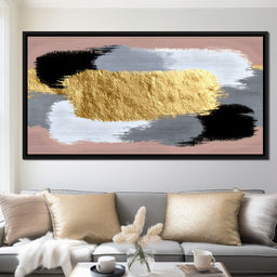 Modern Gold Brushstroke Abstract - NicheCanvas