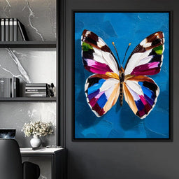 Bold Butterfly on Cobalt Sky - NicheCanvas