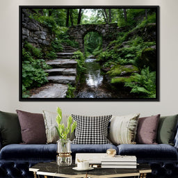 Forest Stone Archway Pathway - NicheCanvas