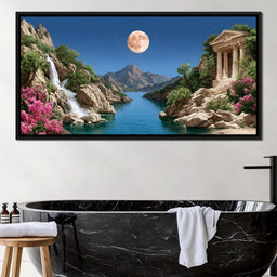 Moonlit Oasis Tranquility - NicheCanvas