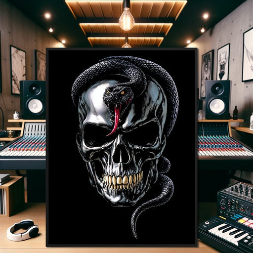Serpent Crowned Skull Night Canvas Print