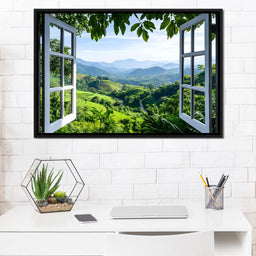 Open Window Over Terraced Valleys - NicheCanvas