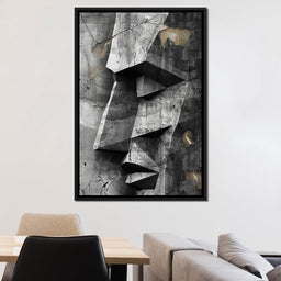 Monochrome Geometric Echoes - NicheCanvas