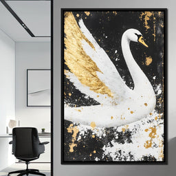 Elegant Graceful Swan Radiance - NicheCanvas