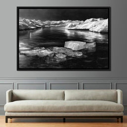 Midnight Drift Ice Fjord - NicheCanvas