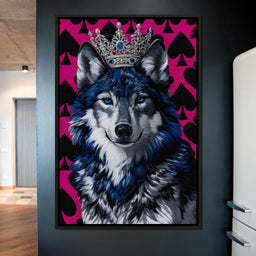 Majestic Crowned Wolf Royalty - NicheCanvas