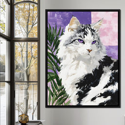 Majestic Violet Eyed Feline - NicheCanvas