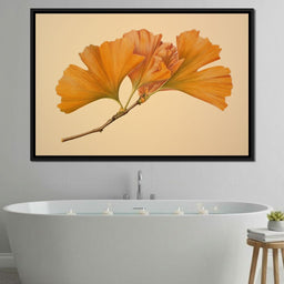 Golden Ginkgo Fan Leaves Glow - NicheCanvas
