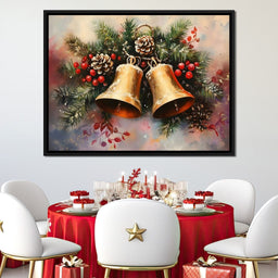 Golden Christmas Bells Garland - NicheCanvas