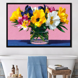 Spring Poppies Glass Vase Pink - NicheCanvas