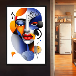 Red Lips and Bold Shapes - TooplesArt - NicheCanvas
