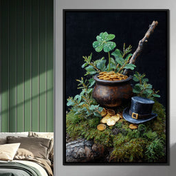 Lucky Clover Gold Pot - NicheCanvas