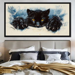 Black Feline on the Prowl - NicheCanvas