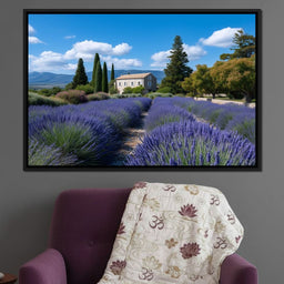 Provence Lavender Farmhouse Sky - NicheCanvas