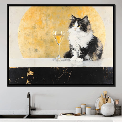 Golden Feline Elegance Scene Canvas Print