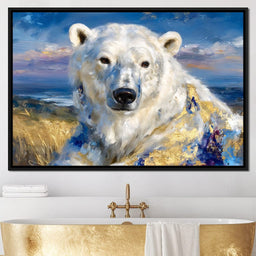 Golden Arctic Polar Bear Portrait - Neal Hackett - NicheCanvas