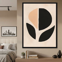 Neutral Abstract Leaf Silhouette - NicheCanvas